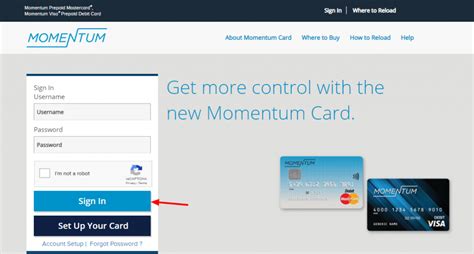 momentum log in my account.